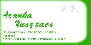 aranka musztacs business card